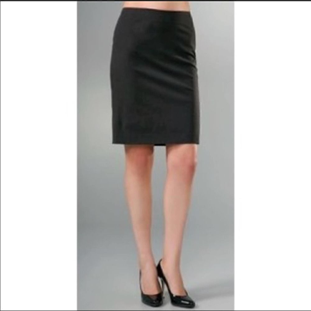 Theory Frieda Black Tweed Virgin Wool Pencil Skirt
